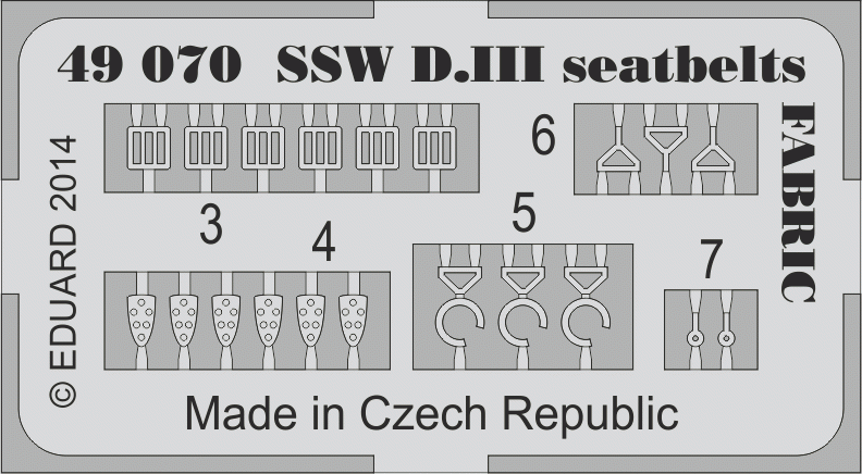 Eduard 49070 SSW D. III seatbelts FABRIC 1/48 EDUARD – imagen 2