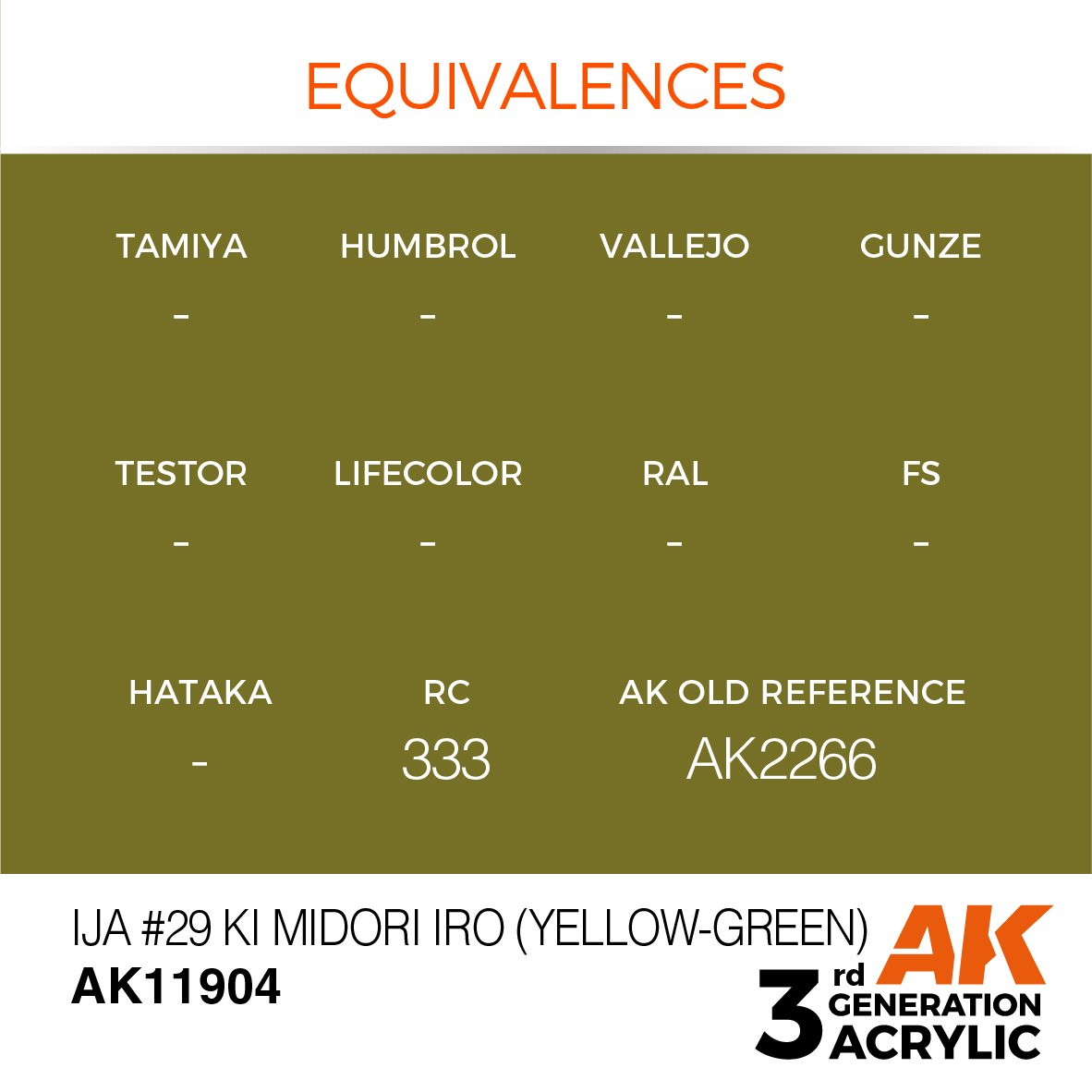AK Interactive AK11904 IJA #29 KI MIDORI IRO (YELLOW-GREEN) – AIR 17ml – immagine 3