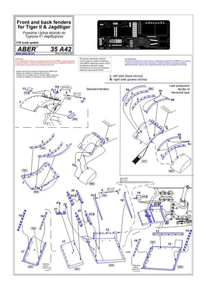 Aber 35A042 Przednie i tylnie błotniki do Tiger II i Jagdtiger 1/35 – immagine 4