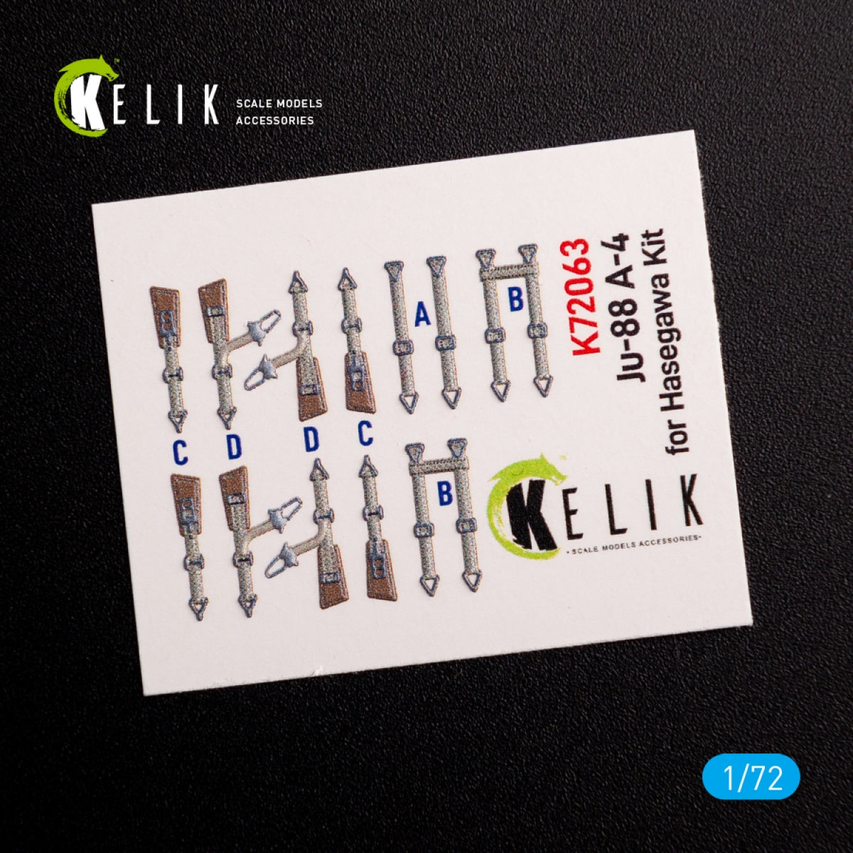 KELIK K72063 Junkers JU 88 A-4 interior 3D decals for Hasegawa kit 1/72 – immagine 2