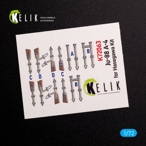 KELIK K72063 Junkers JU 88 A-4 interior 3D decals for Hasegawa kit 1/72 – immagine 2
