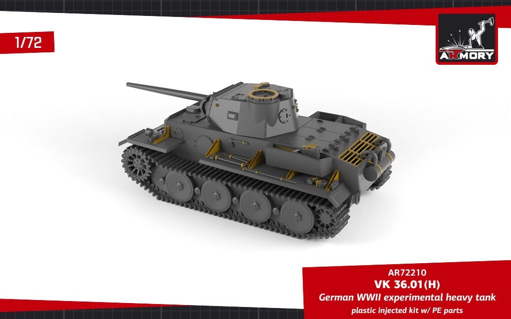 Armory Models 72210 VK 36.01(H) German WWII Experimental Heavy Tank 1/72 – zdjęcie 8
