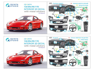 Quinta Studio QD+24016 Efini RX-7FD 3D-Printed &amp;amp; coloured Interior on decal paper (Tamiya) (with metal sticker parts) 1/35 – imagen 15