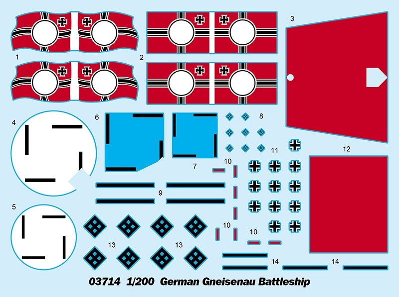 Trumpeter 03714 German Battleship Gneisenau 1/200 – immagine 3
