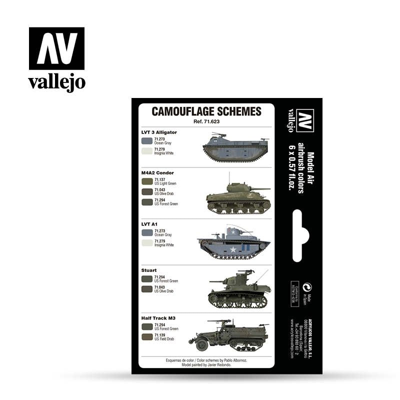 Vallejo 71623 Couleurs USMC Seconde Guerre mondiale, motifs verts et gris, 1942-1945, 6 x 17 ml – image 2