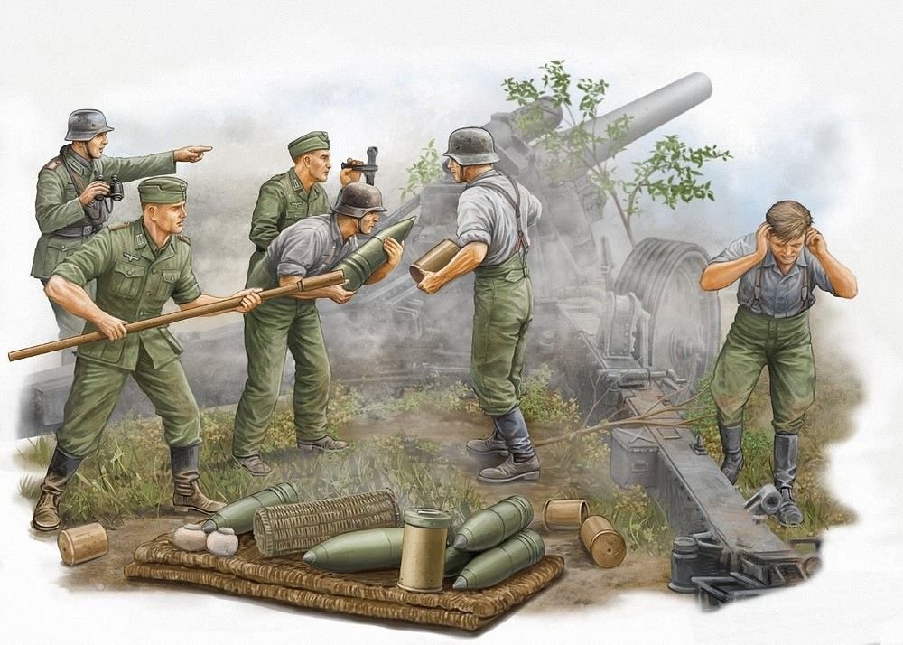 Trumpeter 00425 German s.FH 18 Field Howitzer Gun Crew 1/35 – zdjęcie 2
