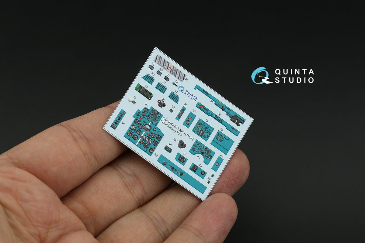 Quinta Studio QDS-48447 MiG-21UM 3D-Printed coloured Interior on decal paper (Trumpeter) (Small version) 1/48 – immagine 8