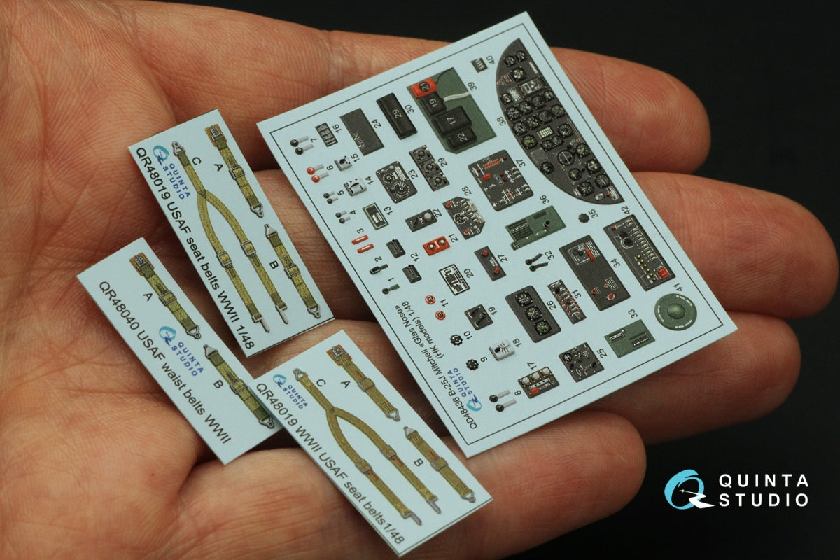 Quinta Studio QD48436 B-25J Mitchell Glass Nose 3D-Printed coloured Interior on decal paper (HK models) 1/48 – zdjęcie 5