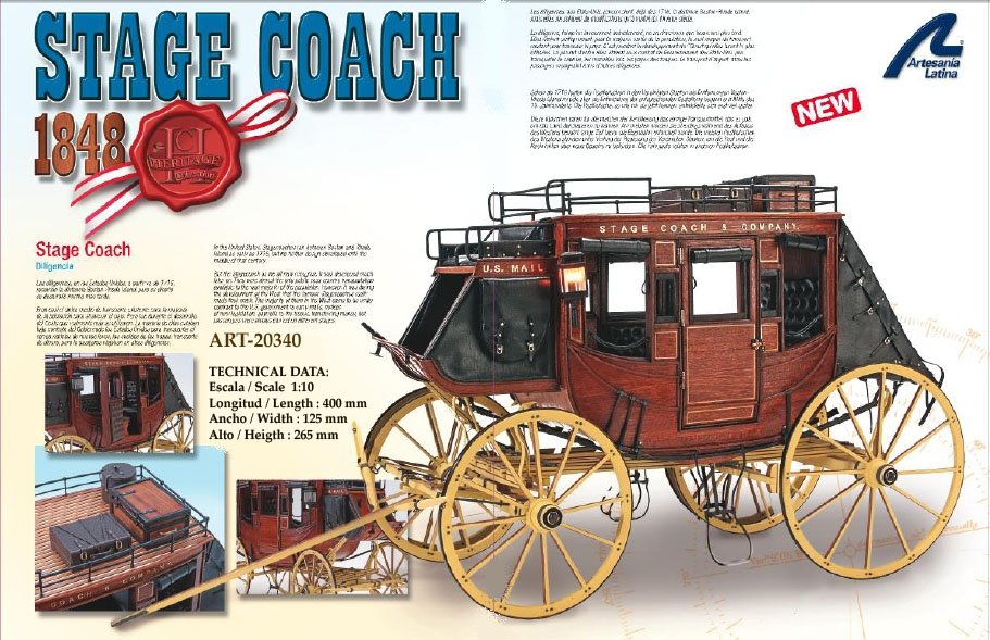Artesania Latina 20340 Dyliżans Stage Coach 1848 1/10