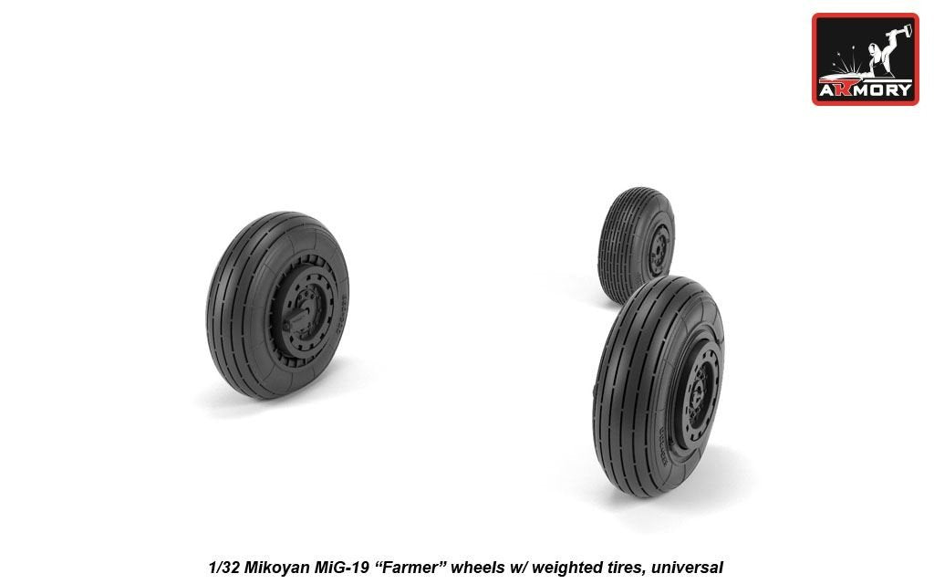 Armory Models AW32012 Mikoyan MiG-19 Farmer wheels w/ weighted tires 1/32 – zdjęcie 5