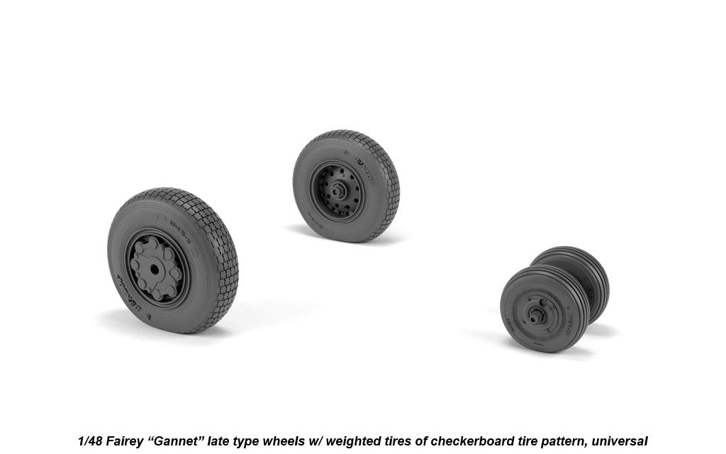 Armory Models AW48411 Fairey Gannet late type wheels w/ weighted tires of checkerboard tire pattern 1/48 – immagine 2