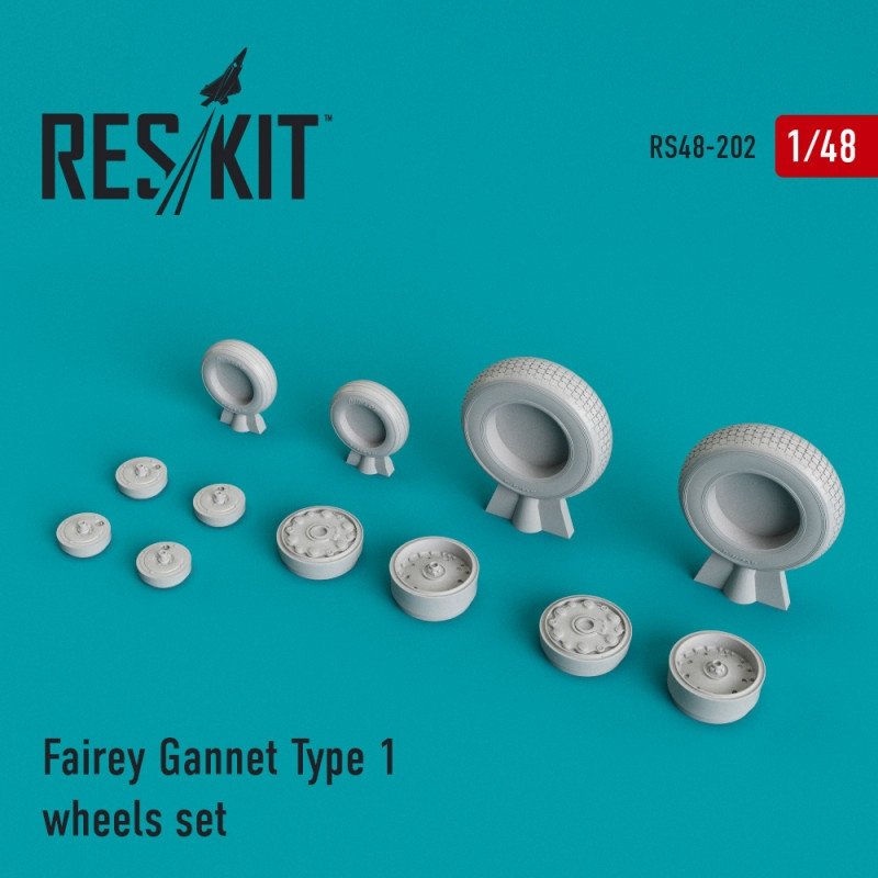 RESKIT RS48-0202 Jeu de roues Fairey Gannet Type 1 1/48