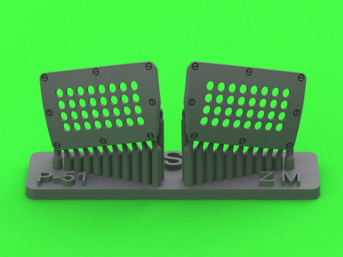 Master AM-32-142 P-51 Mustang - pokrywa wlotu powietrza do gaźnika - typ standardowy z otworami (do modelu Zoukei-Mura) 1/32