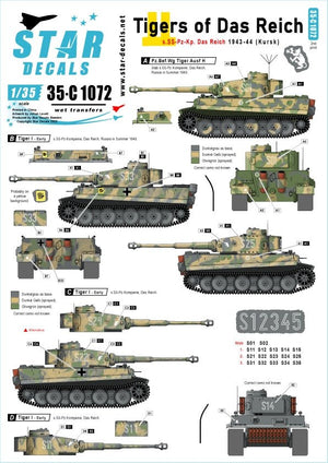 Star Decals 35-C1072 Tigres de Das Reich. p.SS-Pz-Kp Das Reich 1/35