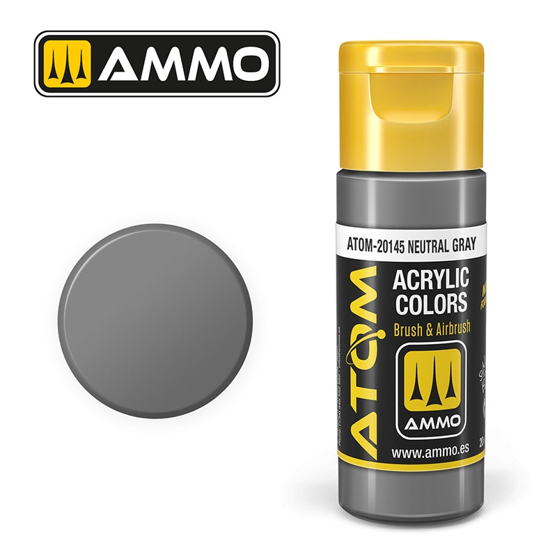 AMMO de Mig Jimenez 20145 ATOM COLOR Gris neutre 20 ml