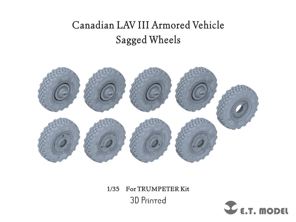 Roues affaissées pour véhicule blindé Stryker de l'armée américaine (modèle ET P35-155) - Kit TRUMPETER au 1/35