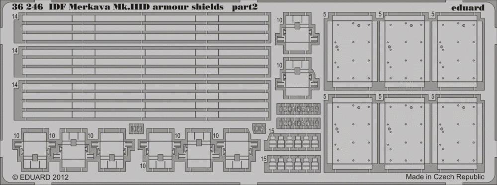 Eduard 36246 IDF Merkava Mk. IIID armour shields 1/35 Meng – immagine 2