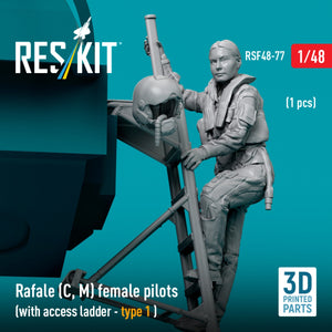 RESKIT RSF48-0077 Rafale (C, M) female pilot (with access ladder - type 1) (1 pcs) (3D Printed) 1/48 – immagine 3