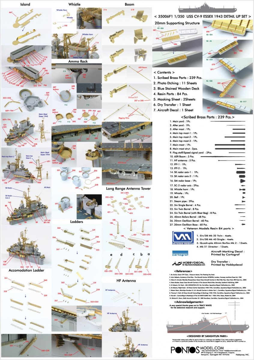 Pontos 35006F1 USS CV-9 Essex 1943 Detail Up Set 1/350 – Bild 4