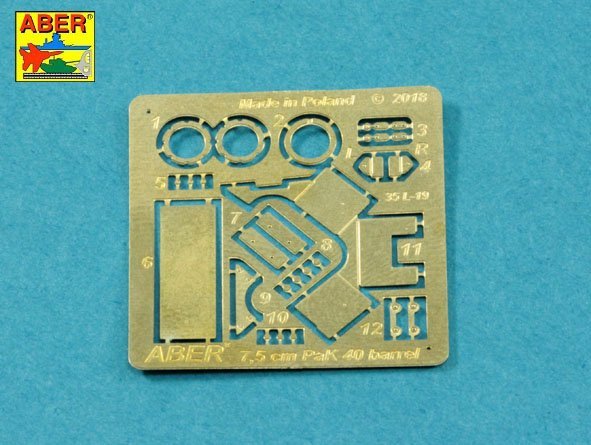 Aber 35L-045N German 75mm Barrel for Pak40 - middle model 1/35 – immagine 5