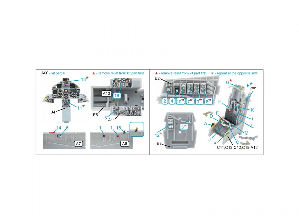 Quinta Studio QD72187 F-15C Late/J Late 3D-Printed &amp;amp; coloured Interior on decal paper (Fine Molds) 1/72 – immagine 3