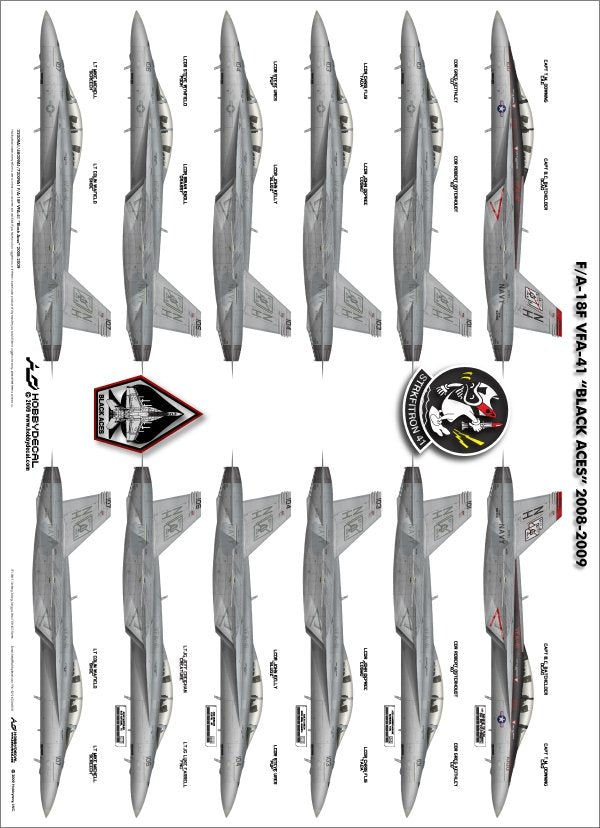 HobbyDecal AL72009V1 F/A-18F Black Aces 2008-2009 1/72 – zdjęcie 3
