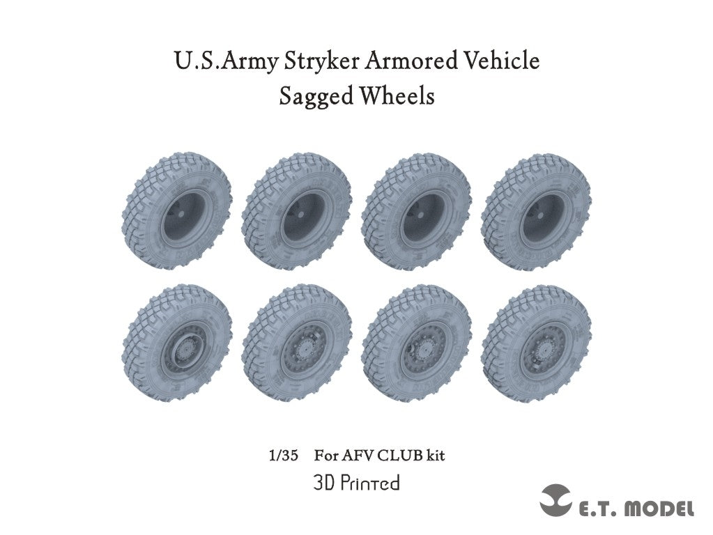 E.T. Model P35-149 U.S.Army Stryker Armored Vehicle Sagged Wheels For AFV CLUB kit 1/35