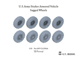 E.T. Model P35-149 U.S.Army Stryker Armored Vehicle Sagged Wheels For AFV CLUB kit 1/35