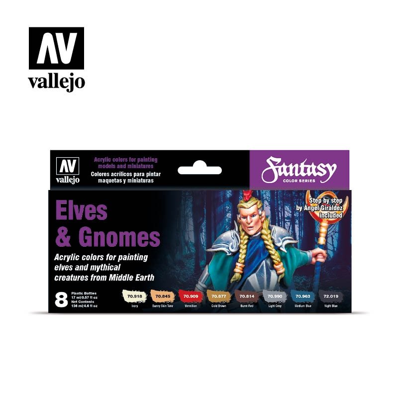 Vallejo 70242 Elves &amp; Gnomes Color Set 8x17ml