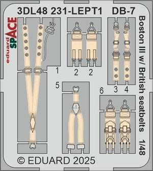 Eduard 3DL48231 DB-7 Boston III With British Seatbelts SPACE HK Models 1/48 – immagine 4
