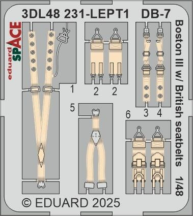 Eduard 3DL48231 DB-7 Boston III With British Seatbelts SPACE HK Models 1/48 – immagine 4