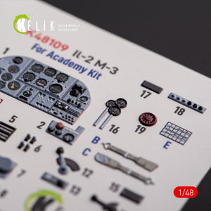 KELIK K48109 IL-2M3 - interior 3D decals for Academy/Accurate Miniatures kit 1/48 – immagine 3