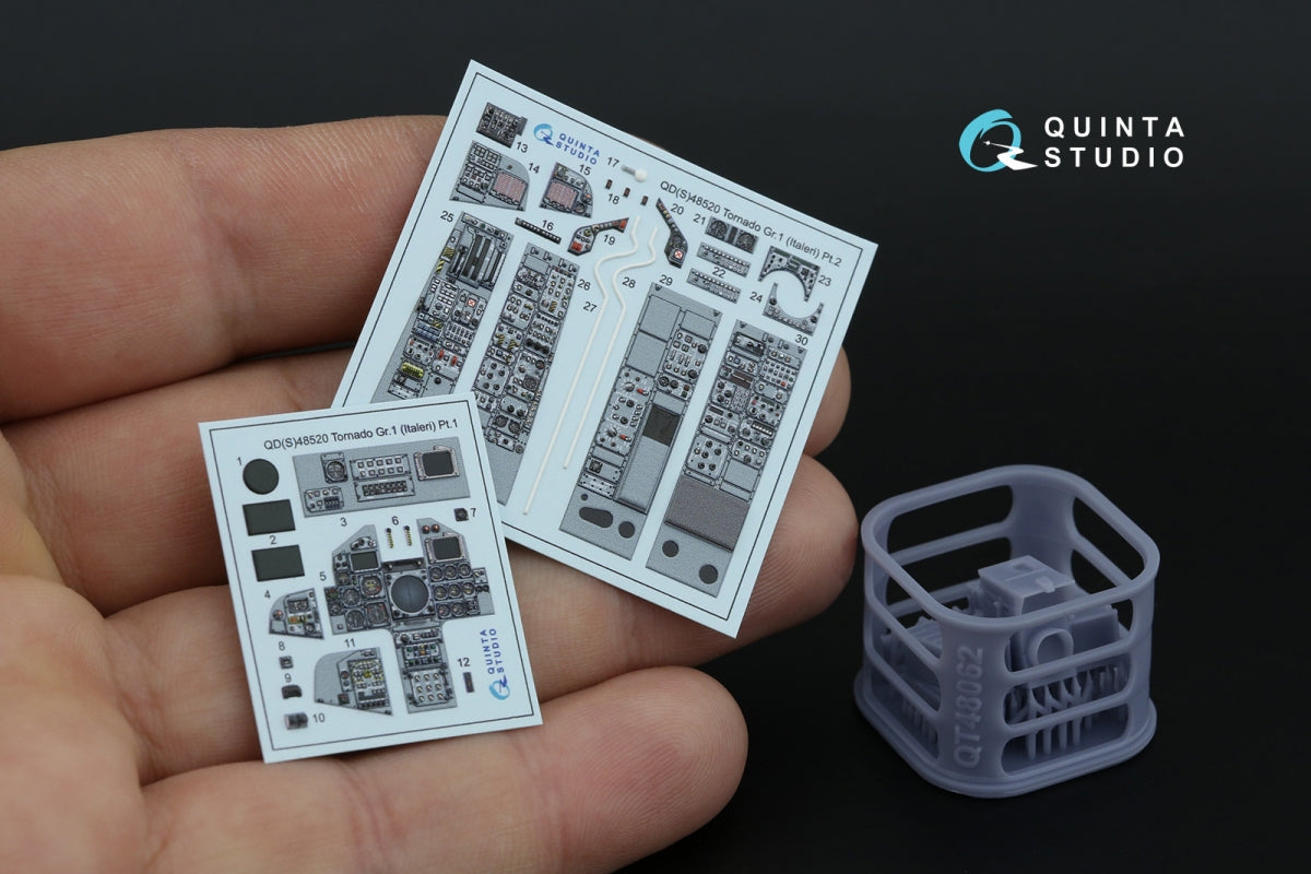 Quinta Studio QDS+48520 Tornado Gr.1 3D-Printed coloured Interior on decal paper (Italeri) (small version) (with 3D-printed resin parts) 1/48 – immagine 2