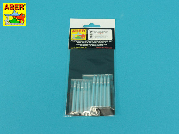 Aber 16079 Set of 7,5cm projectiles x 10 pcs. for German A/T gun PaK 40 1/16