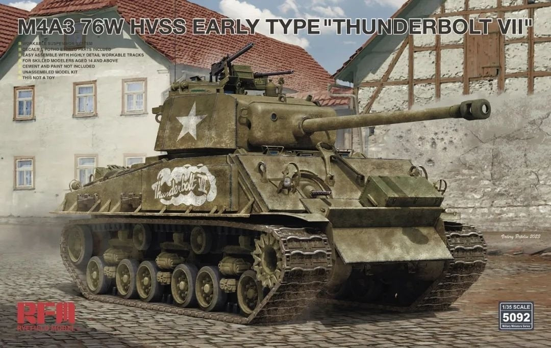 Rye Field Model 5092 M4A3 76W HVSS Early Type &amp;quot;Thunderbolt VII&amp;quot; 1/35