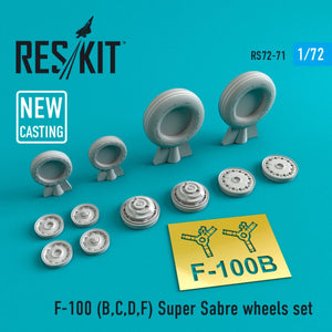 RESKIT RS72-0071 F-100 (B,C,D,F) &amp;quot;SUPER SABRE&amp;quot; WHEELS SET 1/72