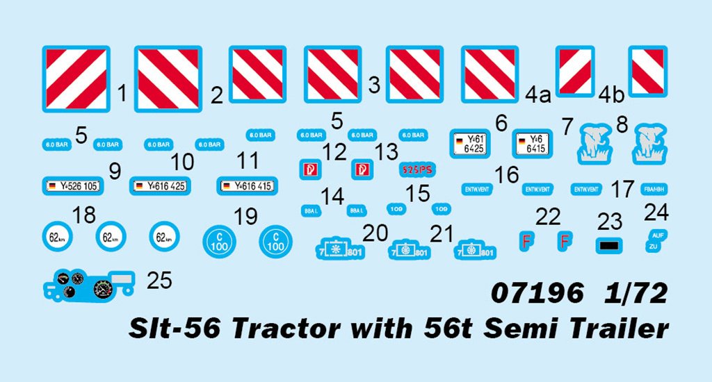 Trumpeter 07196 Slt-56 Tractor with 56t Semi Trailer 1/72 – zdjęcie 4