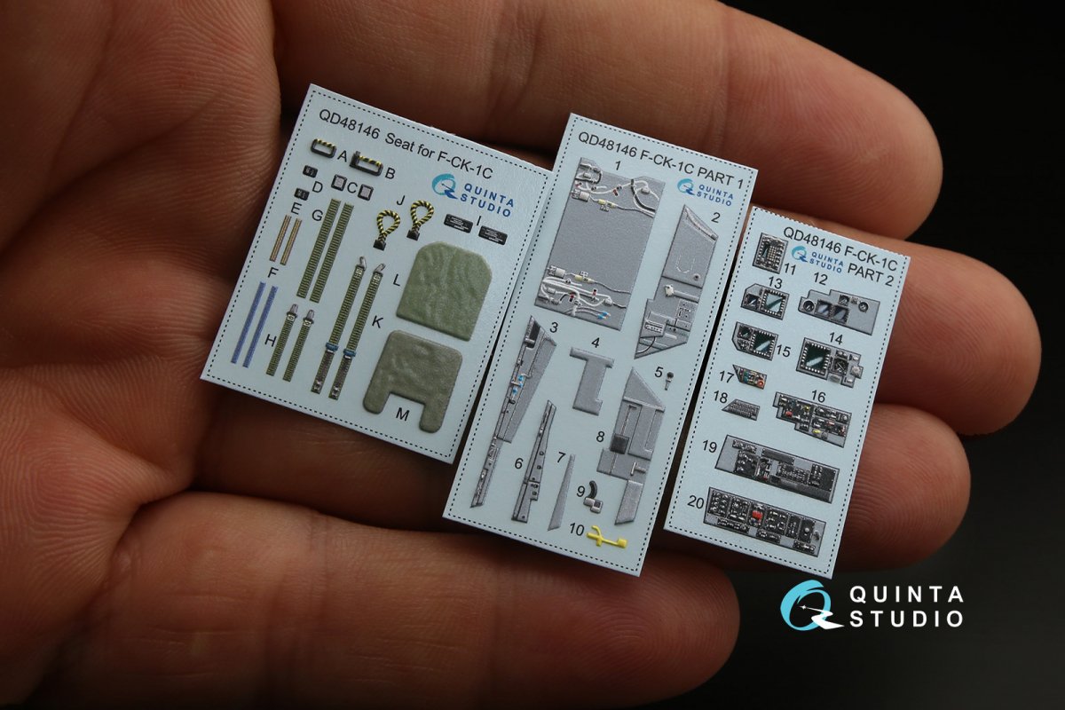 Quinta Studio QD48146 F-CK-1С 3D-Printed &amp;amp; coloured Interior on decal paper (for AFV club kit) 1/48 – immagine 3