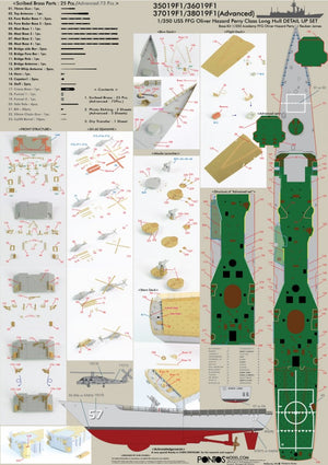Pontos 37019F1 USS FFG Oliver Hazard Perry Class Long Hull Detail Up Set ADVANCED 1/350 – immagine 6