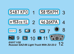 Trumpeter 01017 Russian GAZ-66 Light Truck with ZU-23-2 – immagine 4