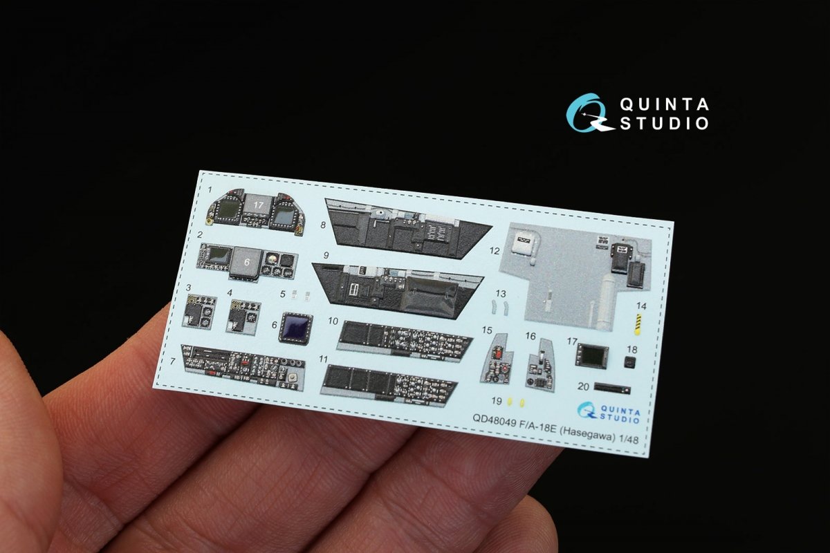 Quinta Studio QD48049 F/A-18E 3D-Printed &amp;amp; coloured Interior on decal paper (for Hasegawa kit) 1/48 – Bild 8