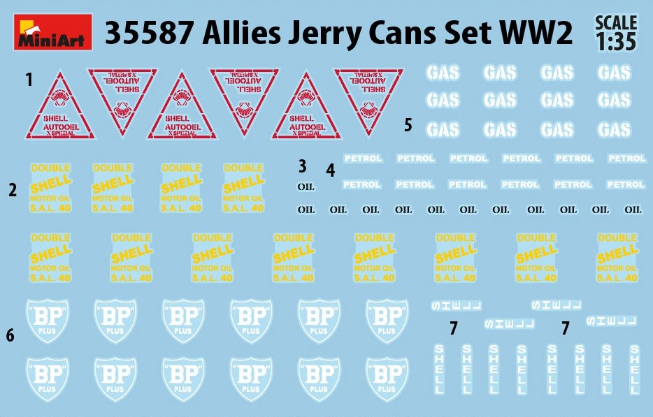 MiniArt 35587 ALLIES JERRY CANS SET WWII 1/35 – immagine 3