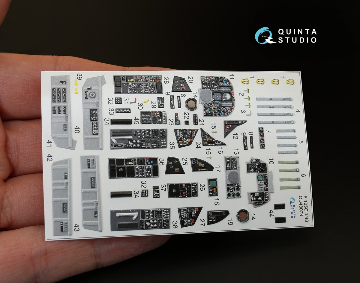Quinta Studio QD48073 F-105G 3D-Printed &amp;amp; coloured Interior on decal paper (for HobbyBoss kit) 1/48 – immagine 2