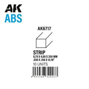 Bandes AK Interactive AK6717 0,75 x 4,00 x 350 mm – Bande ABS – 10 unités par sachet – image 2