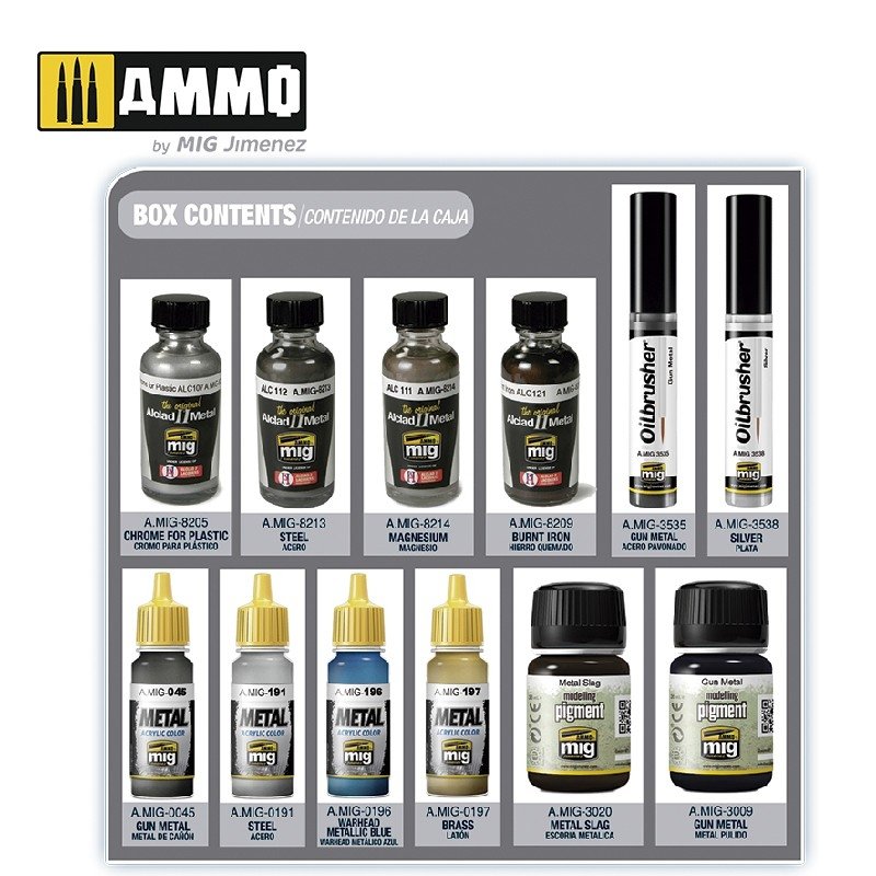 AMMO of Mig Jimenez 7809 SUPER PACK METALLICS – zdjęcie 2