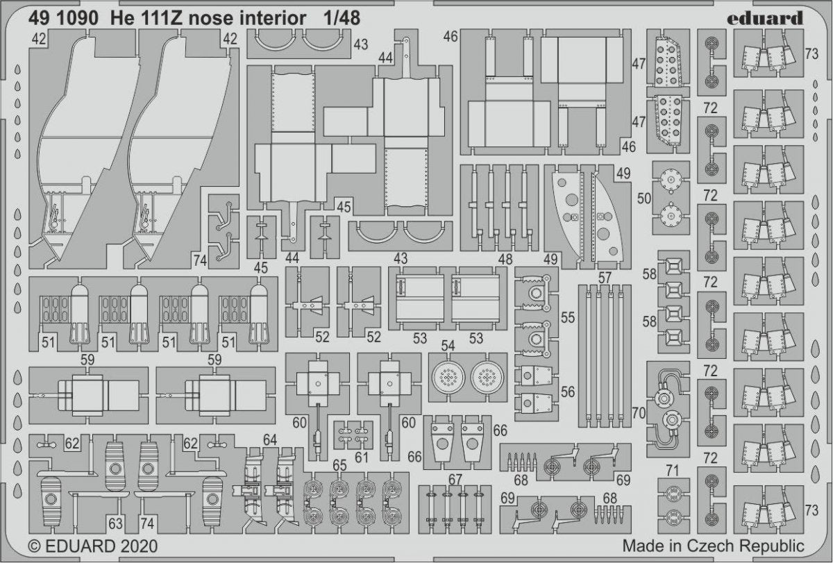 Eduard 491090 He 111Z nose interior 1/48 ICM – Bild 2