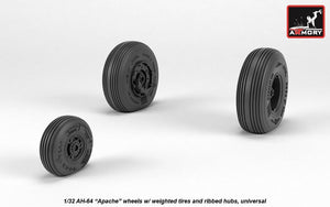 Armory Models AW32312 AH-64 Apache wheels w/ weighted tires, ribbed hubs 1/32 – zdjęcie 2