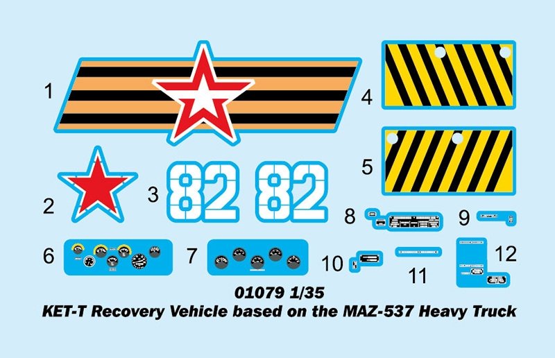 Trumpeter 01079 KET-T Recovery Vehicle Based on MAZ-537 Heavy Truck 1/35 – immagine 18