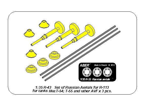 Aber R-43 Set of aerials R-113 for Russian Tanks like: T-54; T-55 and other AVF 1/35 – imagen 6