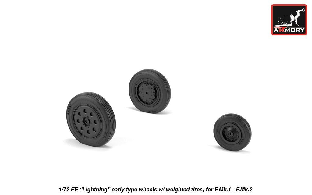 Armory Models AW72409 EE Lightning wheels w/ weighted tires, early 1/72 – immagine 2